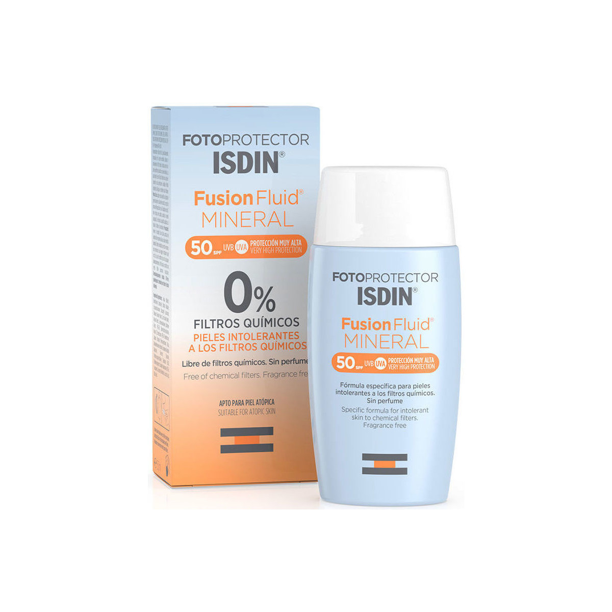 Beauté Protections solaires Isdin Fusion Fluid Mineral Photoprotector 0% Filtres Chimiques Spf50+ 