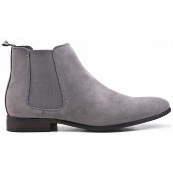 Chaussures Homme Boots Uomo Bottines en suédine gris Gris
