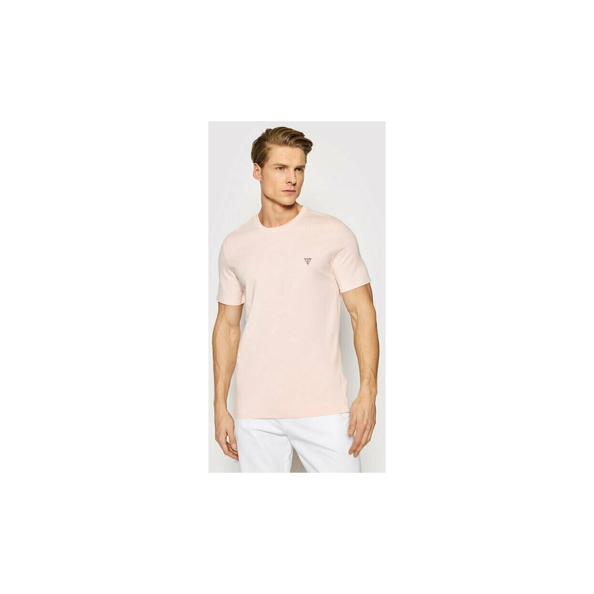 Vêtements Homme T-shirts manches courtes Guess - Tee shirt - rose blush Autres
