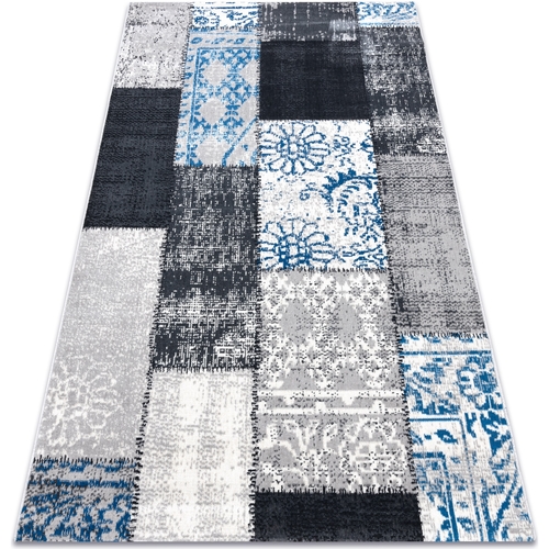 Hall In The Wall Tapis Rugsx Tapis Vintage 22218053 gris / bleu patchwork 133x190 cm Gris