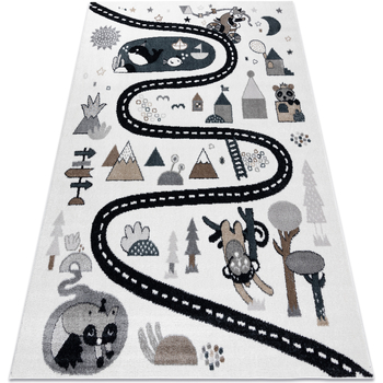 Tables de chevet Tapis Rugsx Tapis FUN Route pour enfants, rue, animaux 240x330 cm Beige