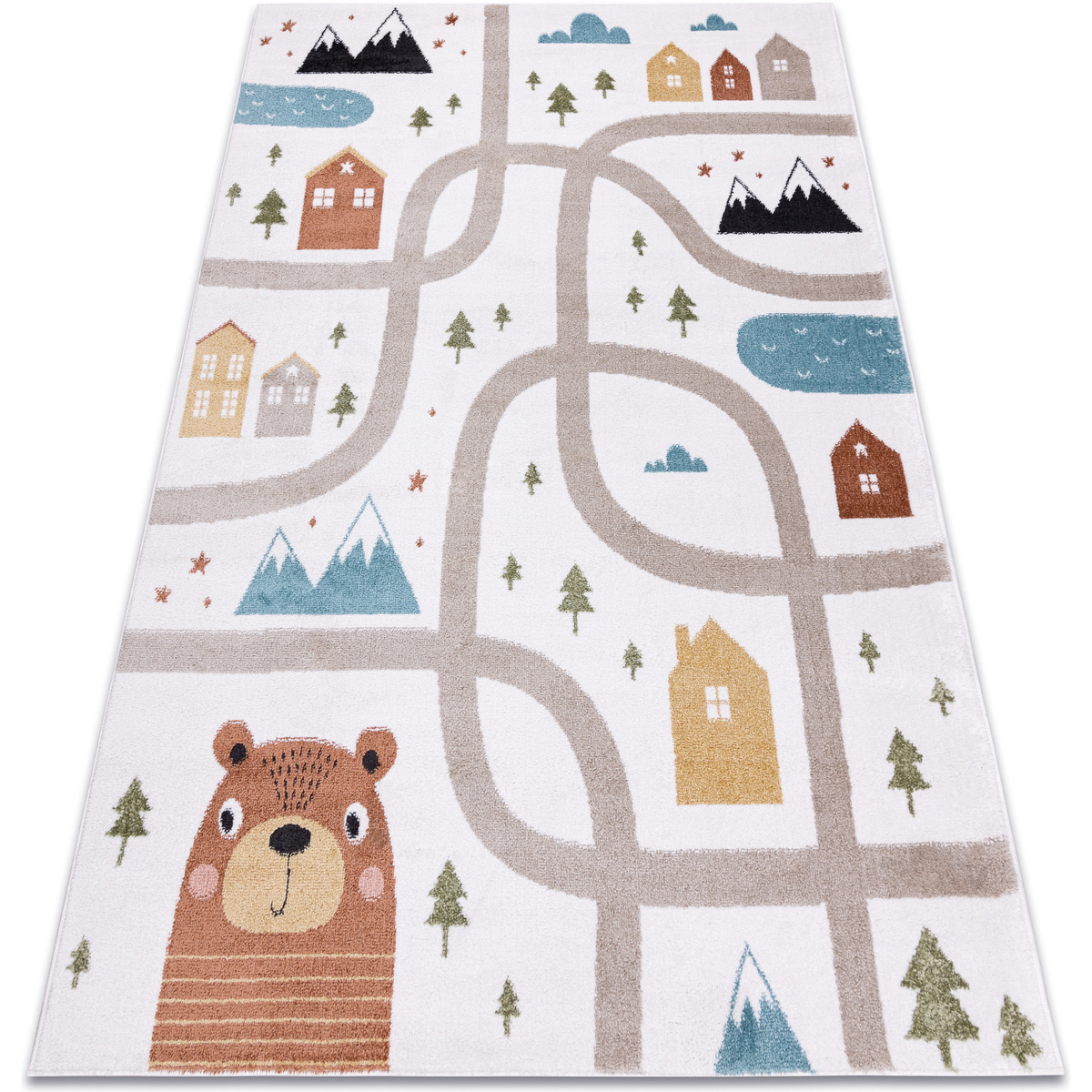 Maison & Déco Tapis Rugsx Tapis FUN Polar pour enfants rues, forêt, 80x150 cm Beige