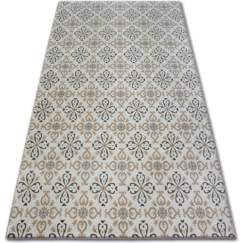 Hall In The Wall Tapis Rugsx Tapis ARGENT - W4949 Fleurs Crème 133x190 cm Blanc
