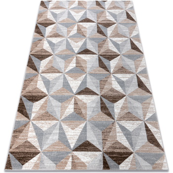 Hall In The Wall Tapis Rugsx Tapis ARGENT - W6096 Triangles beige et 133x190 cm Beige