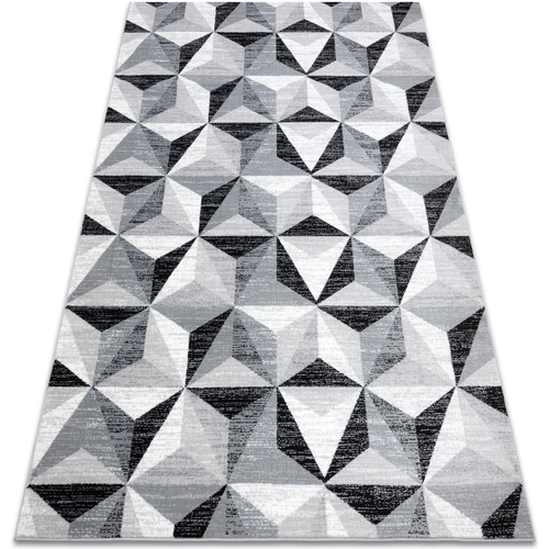 Hall In The Wall Tapis Rugsx Tapis ARGENT - W6096 Triangles gris et 133x190 cm Gris