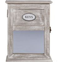 Maison & Déco Paniers / boites et corbeilles Out Of The Blue Boîtier Range-clés en bois avec miroir Beige
