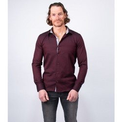 Vêtements Homme Chemises manches longues Hollyghost Chemise bordeaux à boutonner avec col français Bordeaux