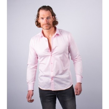 Vêtements Homme Chemises manches longues Hollyghost Chemise Slim rose avec col français Rose