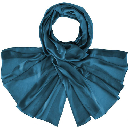 Allée Du Foulard Etole soie unie Bleu - Accessoires textile echarpe Femme  47,90 €