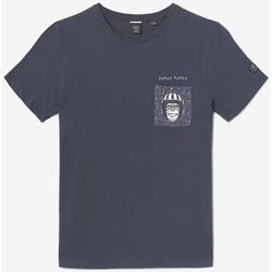 Vêtements Homme floral embroidery logo-print T-shirt Le Temps des Cerises T-shirt lesin bleu marine Bleu