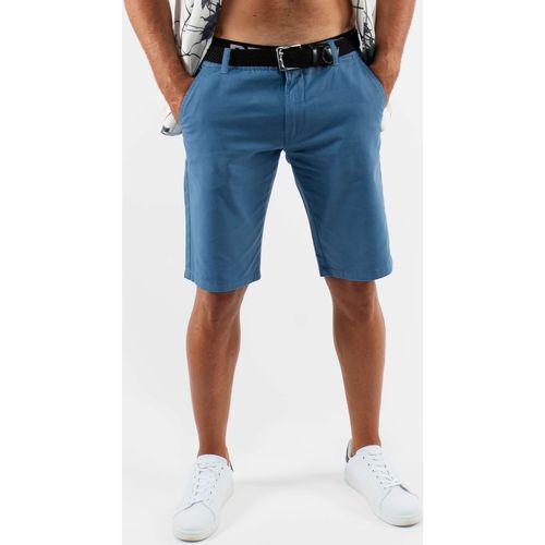 Vêtements Homme distressed-finish Shorts / Bermudas Sinequanone Short unicolore indigo Bleu