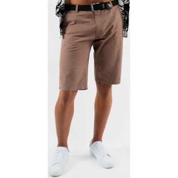 Vêtements Homme distressed-finish Shorts / Bermudas Sinequanone Short unicolore taupe Marron
