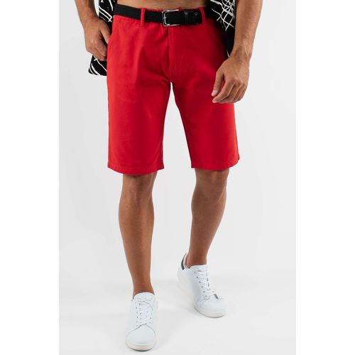 Vêtements Homme distressed-finish Shorts / Bermudas Sinequanone Short unicolore rouge Rouge