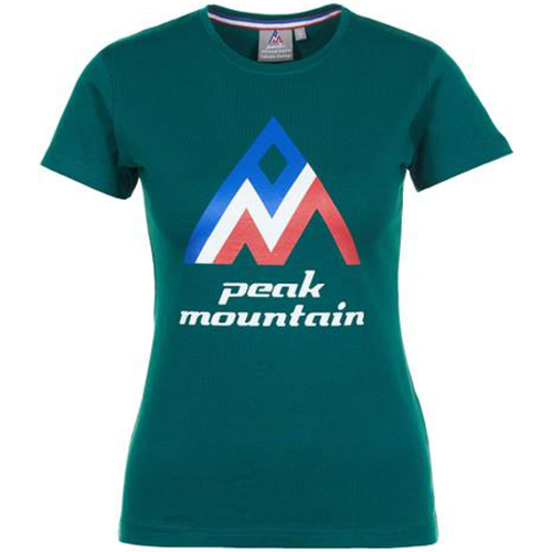 Vêtements Femme Hoka one one Peak Mountain T-shirt manches courtes femme ACIMES Vert