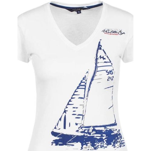 Vêtements Femme T-shirts manches courtes Vent Du Cap drop-brim T-shirt manches courtes femme ADRIO Blanc
