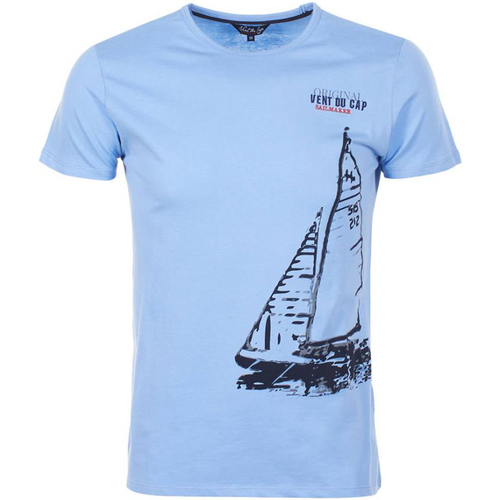 Vêtements Homme T-shirts manches courtes Vent Du Cap 1W3-025-AW21 T-shirt manches courtes homme CADRIO Bleu