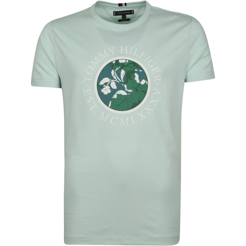 Vêtements Homme T-shirts & Polos Tommy Hilfiger T-shirt Vert Clair Logo Vert