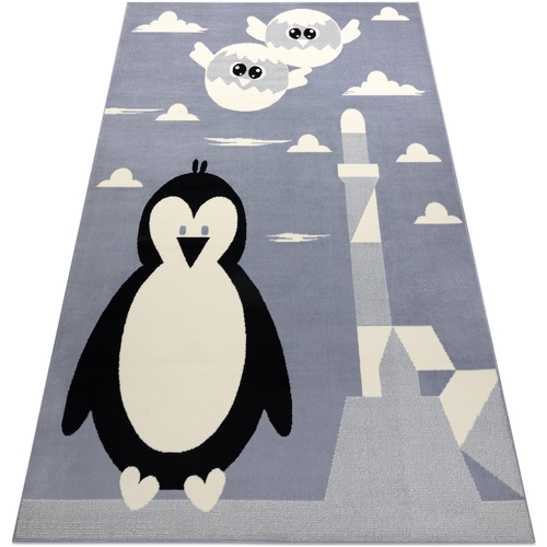 Le top des sweats Tapis Rugsx Tapis BCF FLASH Penguin 3997 - Manchot gris 120x160 cm Gris