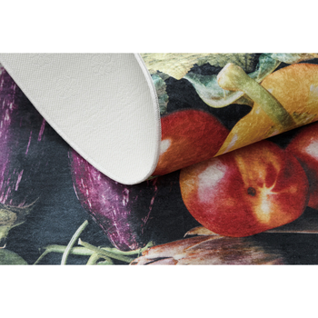 Rugsx Tapis lavable ANDRE 1711 Fruits et légumes, 80x200 cm Vert