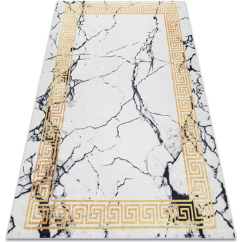 Brett & Sons Tapis Rugsx Tapis lavable ANDRE 1126 Marbre, grec antidérapan 80x150 cm Blanc