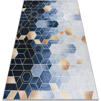 Pulls & Gilets Tapis Rugsx Tapis lavable ANDRE 1216 Cube, géométrique antid 120x170 cm Bleu
