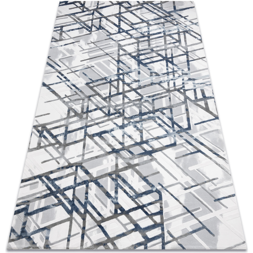 Soutiens-Gorge & Brassières Tapis Rugsx Tapis ACRYLIQUE VALS 8381 Lignes spatial 3D 80x300 cm Bleu