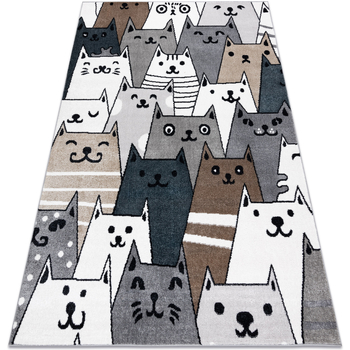 Trois Kilos Sept Tapis Rugsx Tapis FUN Gatti pour enfants, chats animaux 240x330 cm Multicolore