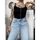 Vêtements Femme Tops / Blouses Calvin Klein Jeans Mom jeans i grå Top avec zip Noir