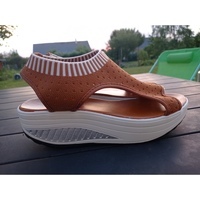 Chaussures Femme Sandales et Nu-pieds Sans marque Sandales plateforme Orange