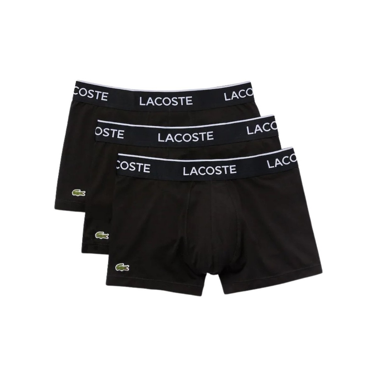 Sous-vêtements Homme Caleçons Lacoste Lot de 3 boxers  Ref 53714 031 Noir Noir