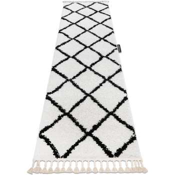 Maison & Déco Tapis Rugsx Le tapis, le tapis de couloir BERBERE CROSS blanc  70x300 cm Blanc