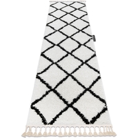 Maison & Déco Tapis Rugsx Le tapis, le tapis de couloir BERBERE CROSS blanc  80x250 cm Blanc