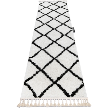 Maison & Déco Tapis Rugsx Le tapis, le tapis de couloir BERBERE CROSS blanc  80x300 cm Blanc