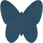 Tapis SHAPE 3150 Shaggy Papillon - bleu en peluche 80x80 cm
