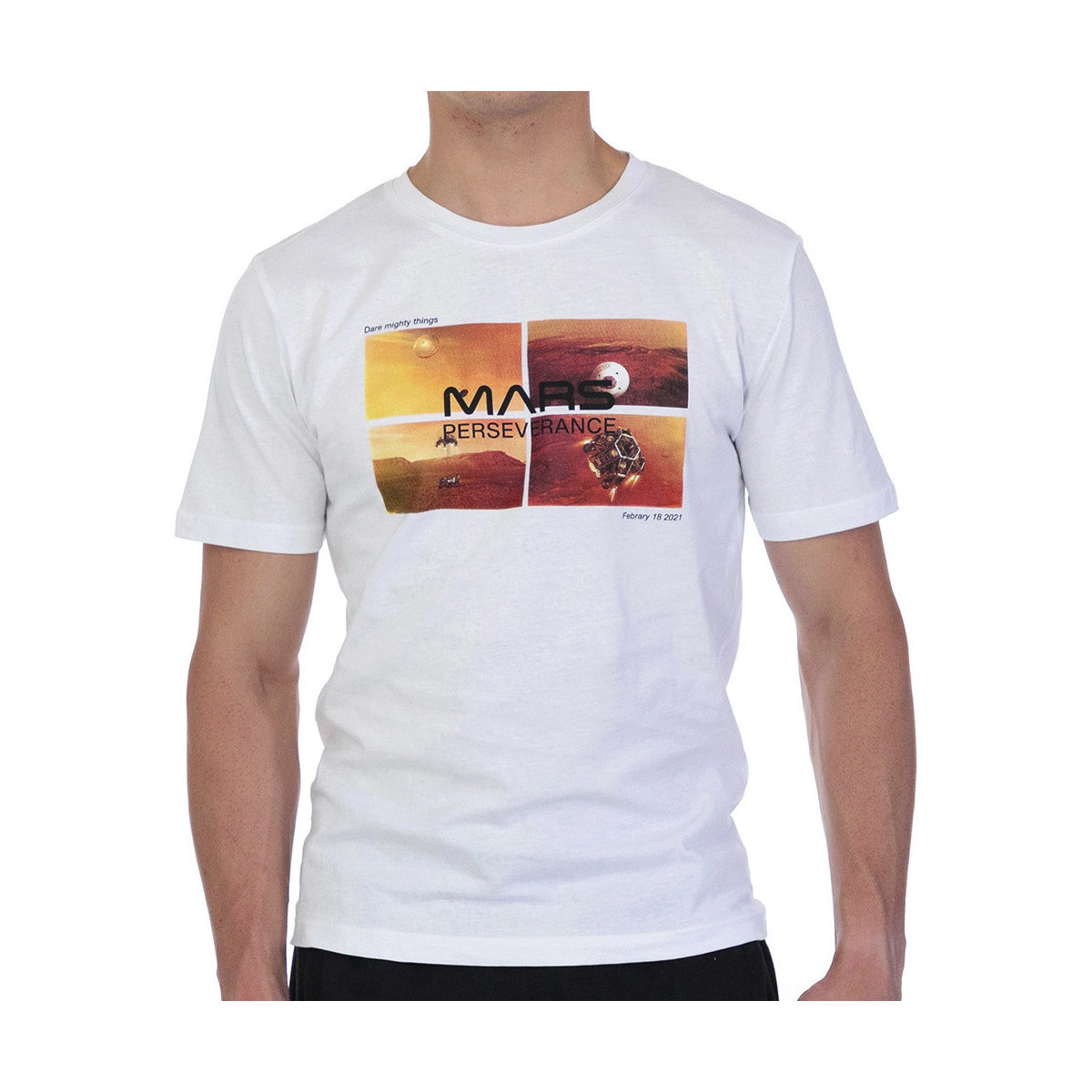Vêtements Homme T-shirts Marrone manches courtes Nasa -MARS07T Blanc