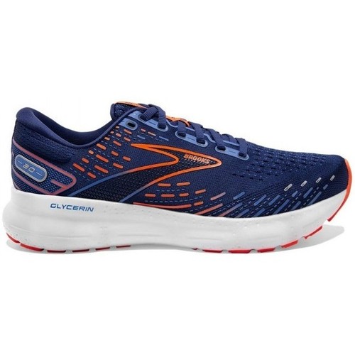 Chaussures Homme Running / trail Brooks CHAUSSURES GLYCERIN 20 - BLUE DEPTHS/PALACE BLUE/ORANGE - 42,5 Orange