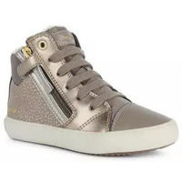 Chaussures Fille Baskets mode Geox GISLI SMOKE GREY/LT GOLD Multicolore