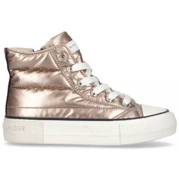 Chaussures Fille Baskets mode Tommy Hilfiger HIGH TOP LACE-UP SNEAKER TAUPE/ROSE Doré