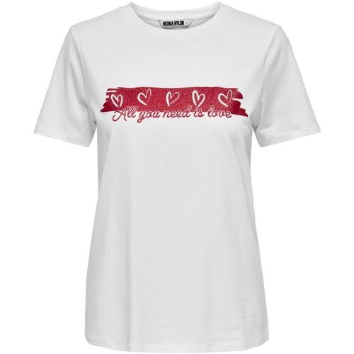 Vêtements Femme T-shirts & Polos Only 15276910 VALENTINE-WHITE/ALL YOU Blanc