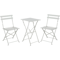 Maison & Déco Ensemble table et chaises de jardin 7H Sevenon Ensemble de terrasse en métal avec 2 chaises et table carrée Blanc