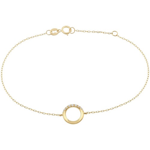 Bracelet En Acier Et Perle De Femme Bracelets Cleor Bracelet en or 375/1000 et zircon Doré