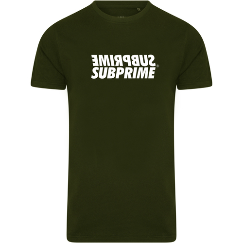 Vêtements Homme tie-waist short-sleeve shirt Subprime Shirt Mirror Army Vert