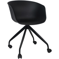 Maison & Déco Chaises Thinia Home Chaise de bureau sur roulettes New Age Noir 78,6x56x49cm Noir