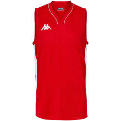 Vêtements Garçon Débardeurs / T-shirts sans manche Kappa Maillot Basket Cairo Rouge, blanc