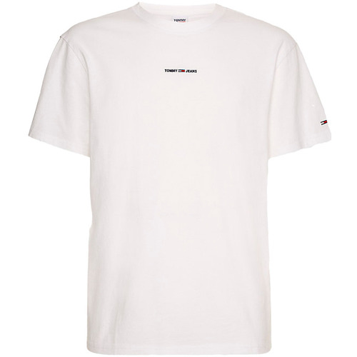 Vêtements Homme T-shirts manches courtes Tommy Jeans Logo teint avec des pigments Blanc