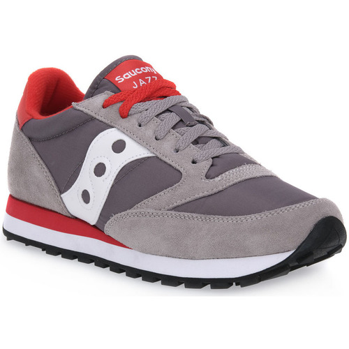 Chaussures Homme Baskets mode Dots Saucony 650 JAZZ GREY WHITE RED Gris