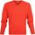 Vêtements Homme Sweats William Lockie Pull Laine d'Agneau Col-V Inferno Orange
