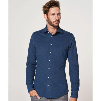 Vêtements Homme Chemises manches longues Profuomo Chemise Tricotée Bleu Indigo Bleu