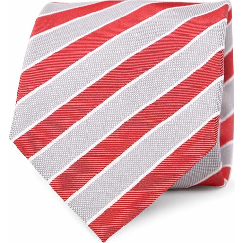 Vêtements Homme Cravates et accessoires Suitable Cravate Soie Rouge Rayures Grise Rouge