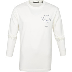 Vêtements Homme Automne / Hiver Scotch & Soda T-shirt à Manches Longues Blanc Beige